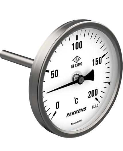 PAKKENS ARKA ÇIKIŞ Q100-350°C 10CM TERMOMETRE  Cl.2-G1/2''B