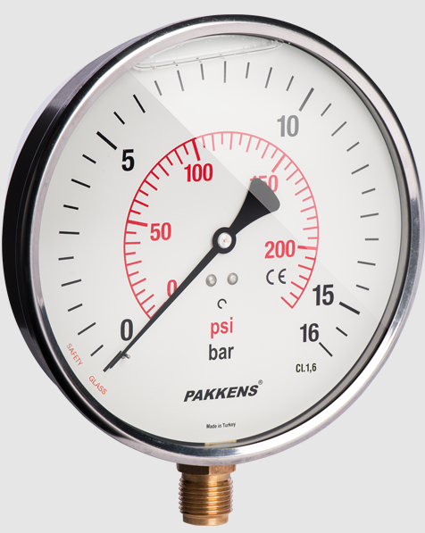 PAKKENS GLİSERİNLİ Q160-10 BAR HASSAS MANOMETRE ALT.BAĞ.