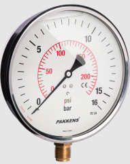 PAKKENS GLİSERİNLİ Q160-10 BAR HASSAS MANOMETRE ALT.BAĞ.