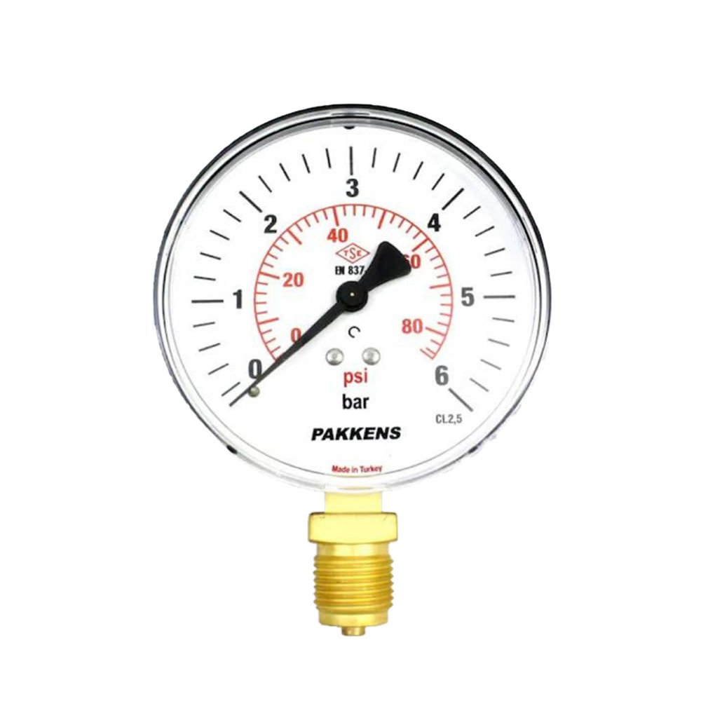 PAKKENS Ø160mm.0/0,6 Psi Alt.Bağl.Mastar.Cl.0,6 Mano.G1/2''B