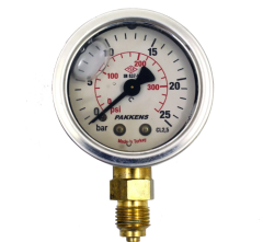 PAKKENS GLİSERİNLİ Q50-16 BAR MANOMETRE ALT BAĞ. Cl.2,5 - G1/4''B