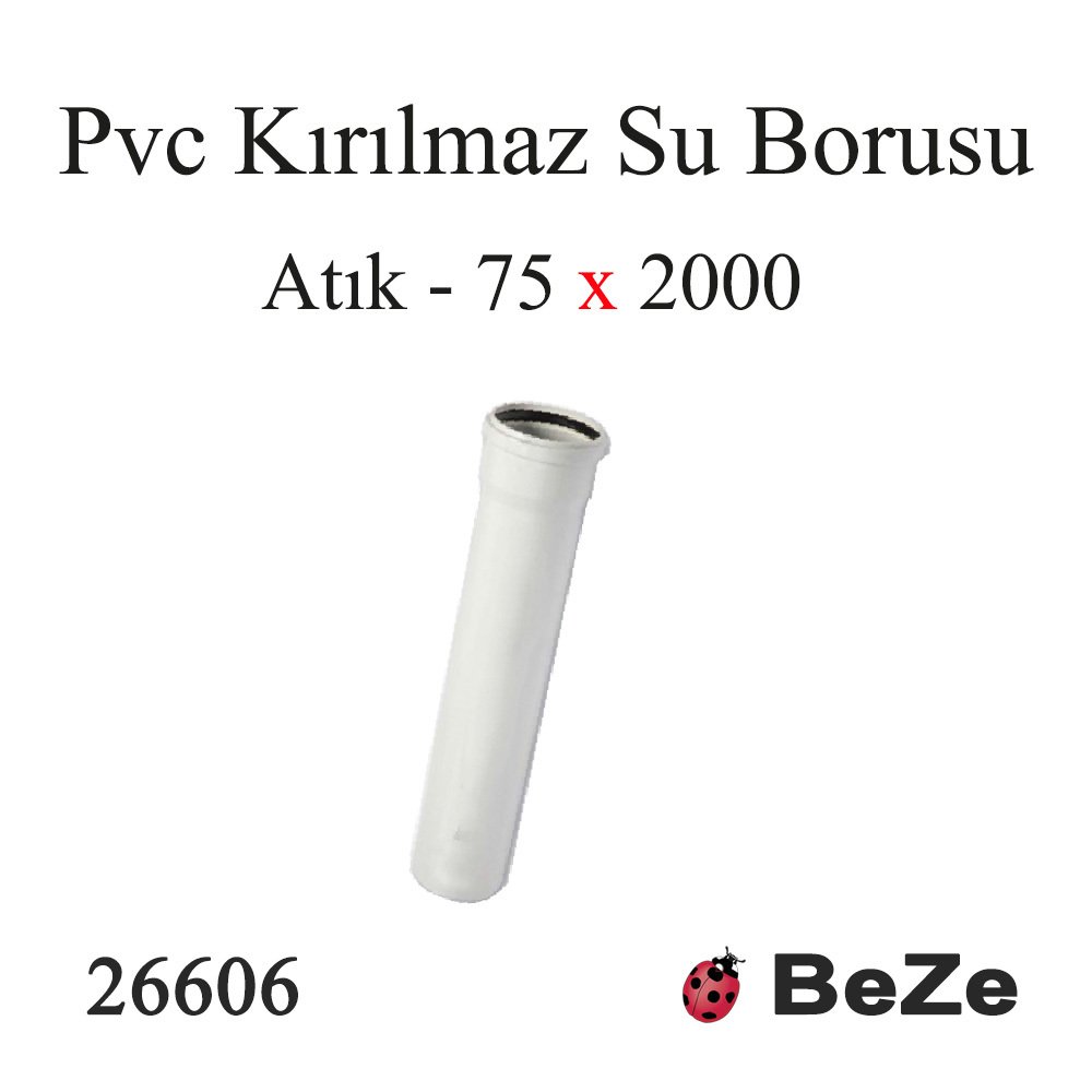 PVC 75*2000 PP KIRILMAZ ATIK SU BORUSU