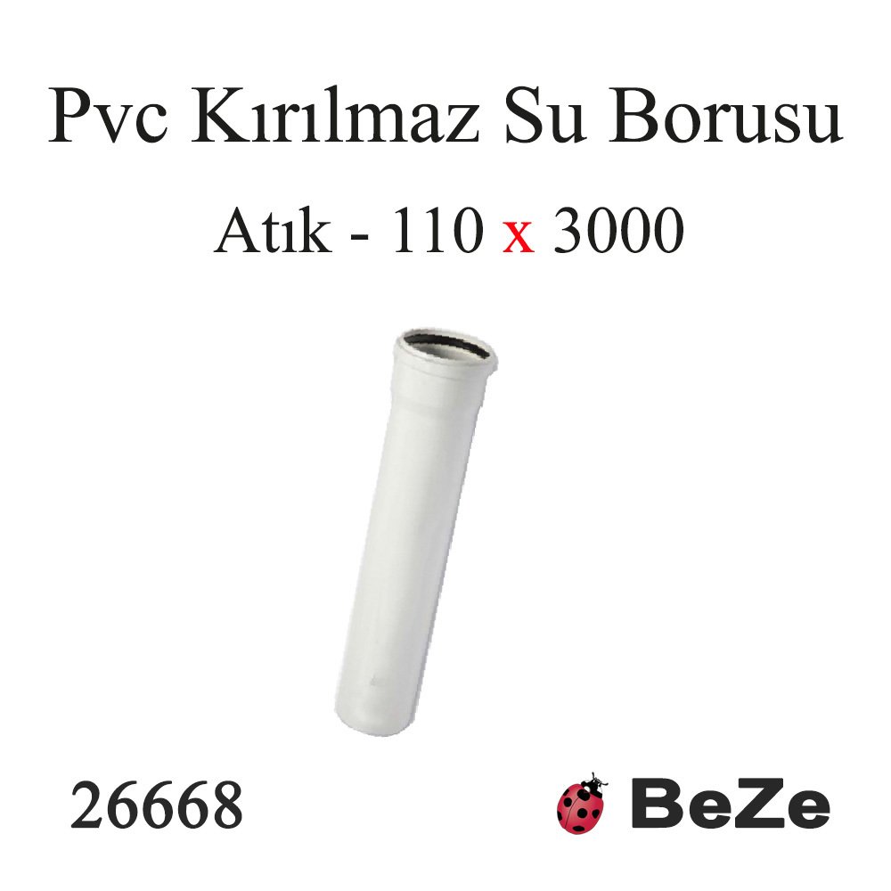 PVC 110*3000 PP KIRILMAZ ATIK SU BORUSU