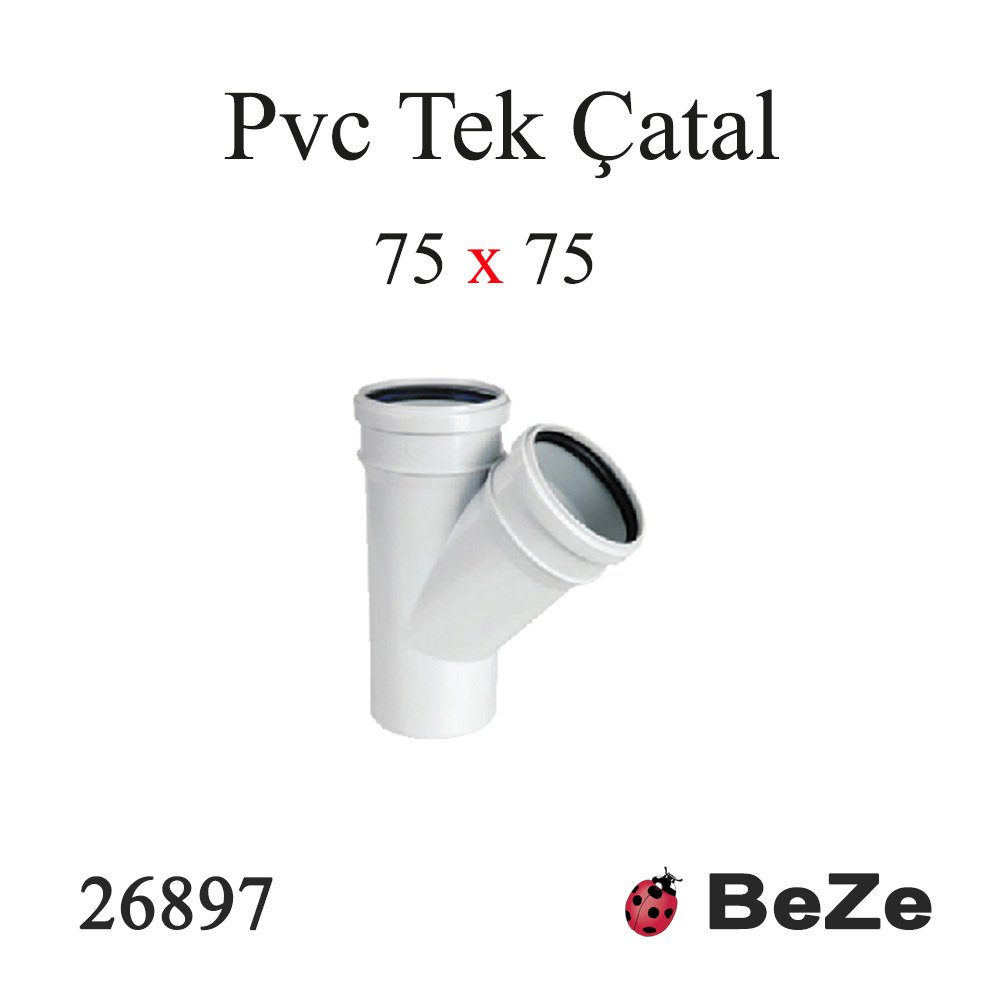 PVC TEK ÇATAL 75/75 PP
