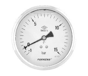 PAKKENS GLİSERİNLİ ARKA BAĞ. Q100-16 BAR MANOMETRE Cl.2,5 - G1/2''B