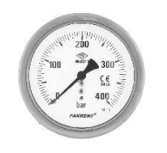PAKKENS GLİSERİNLİ Ø100-100 BAR MANOMETRE PANOTİP ARK.BAĞ.Cl.2,5-G1/2''B