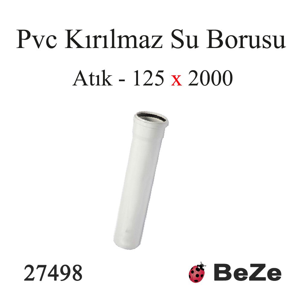 PVC KIRILMAZ ATIK SU BORUSU 125*2000 PP