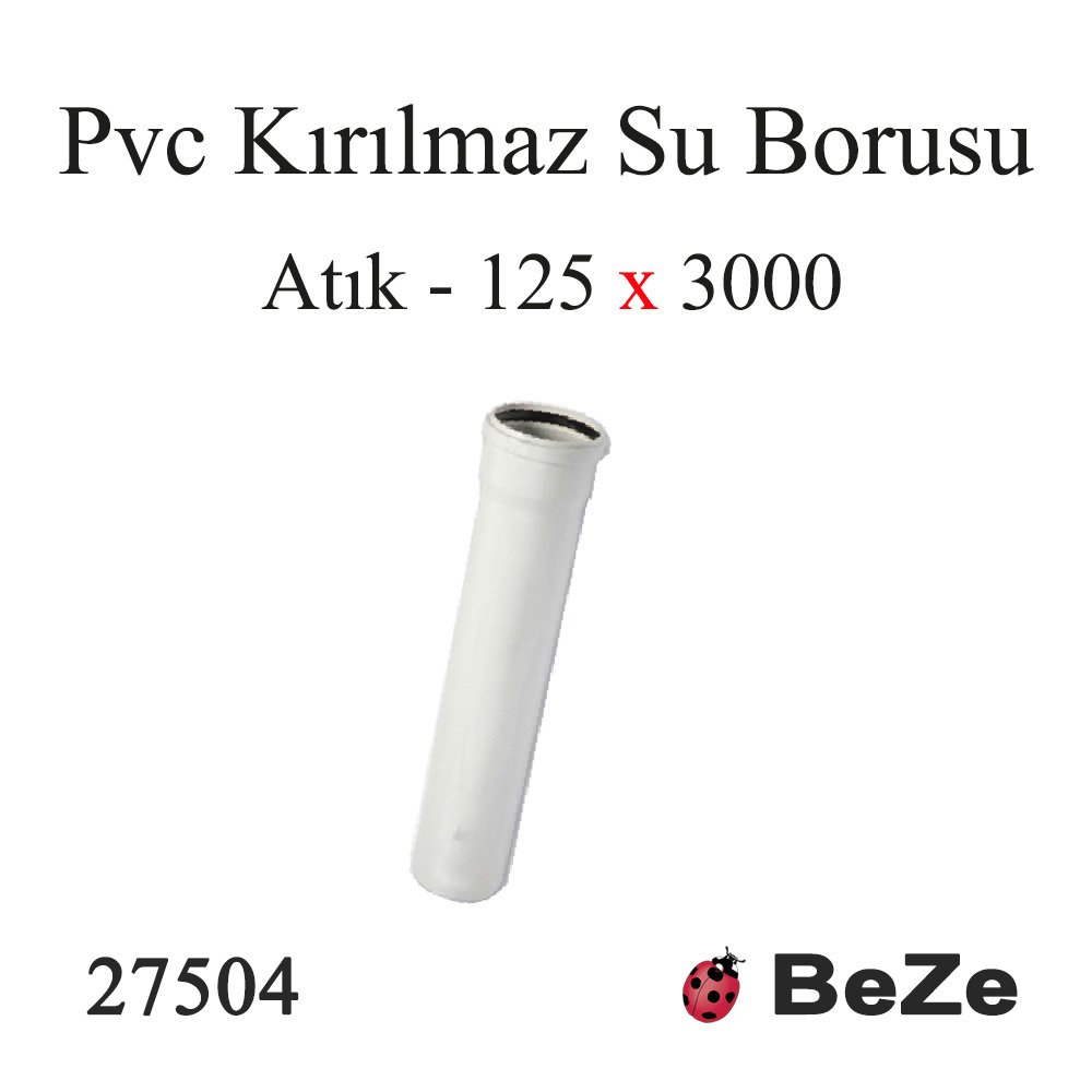 PVC KIRILMAZ ATIK SU BORUSU 125*3000 PP