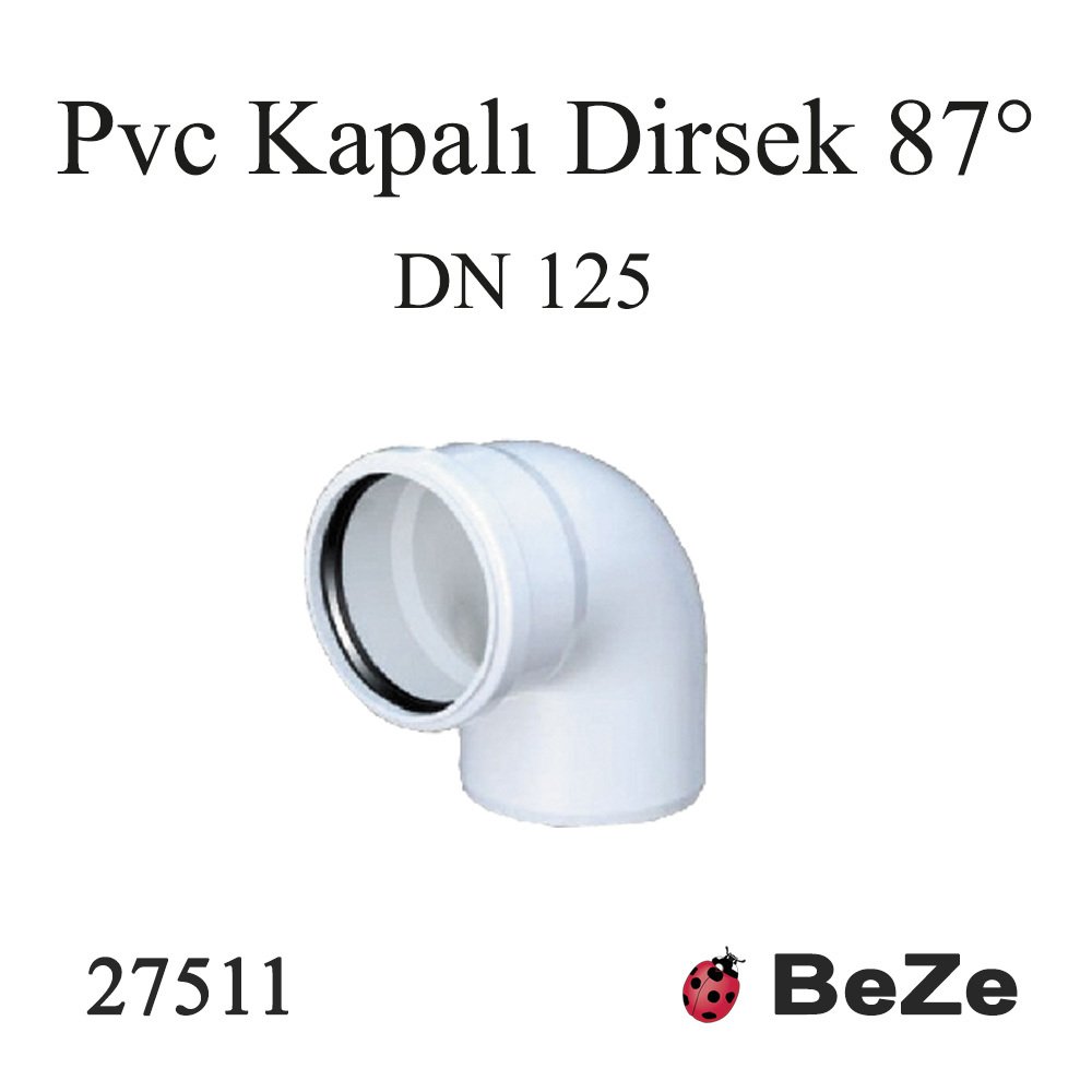 PVC KAPALI  DİRSEK  125 PP